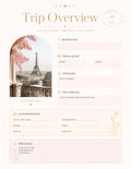 Printable Travel Planner – Trip Overview