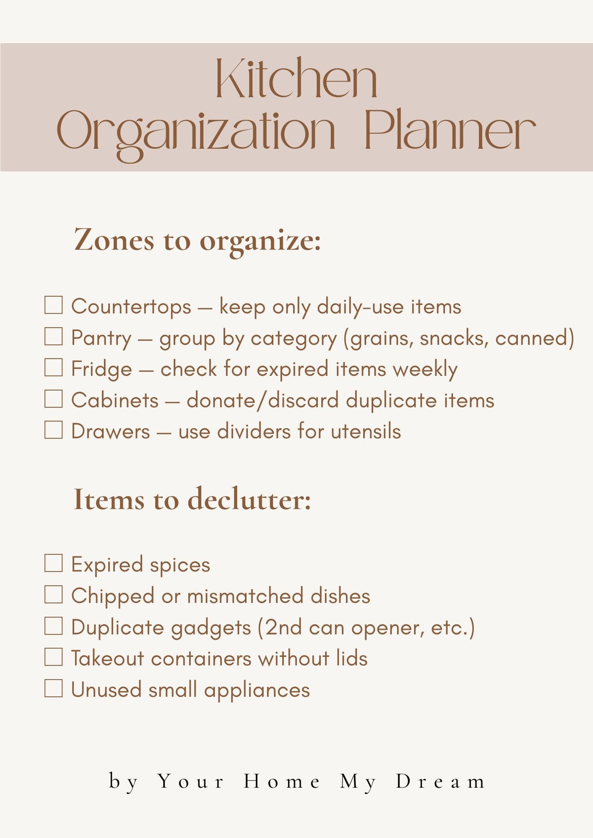 Printable Home Organization Kit | Cleaning Checklists, Declutter Planner, Pantry Labels & Habit Tracker – Instant Download