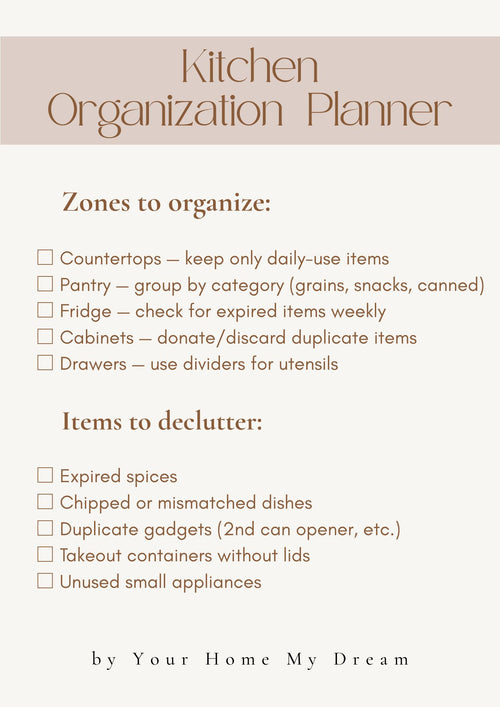 Printable Home Organization Kit | Cleaning Checklists, Declutter Planner, Pantry Labels & Habit Tracker – Instant Download